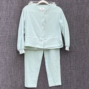 Vintage Karen Neuburger cozy light green pajamas/loungewear set, size Small